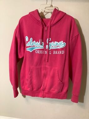 Colorado Springs Original Brand Pink Zip-Up Hoodie